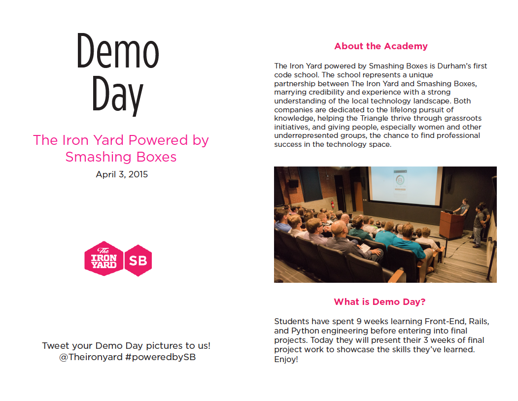The Iron Yard Powered by Smashing Boxes Demo Day 2015 by Smashing