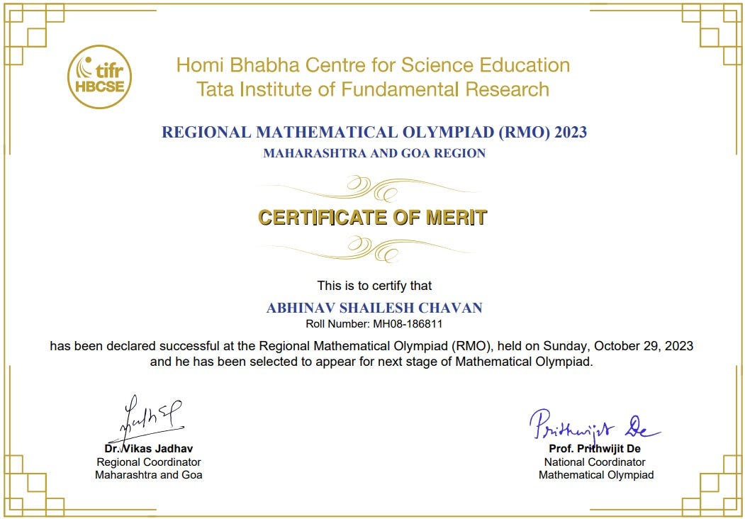 Merit Certificate for Qualifying RMO — FIITJEE Pune - FIITJEE PUNE ...