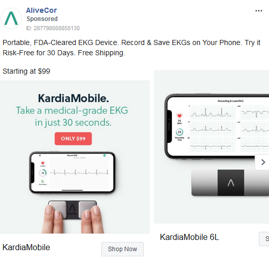 AliveCor Kardia Mobile 6L FDA Cleared- Mobile ECG Device, New