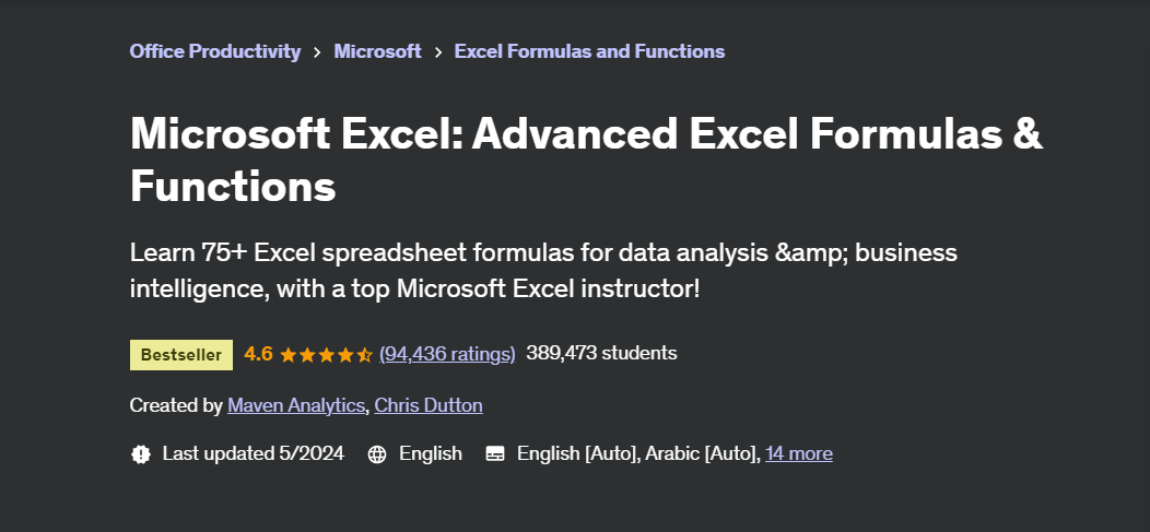 Mastering Microsoft Excel: Advanced Formulas and Functions | by ...
