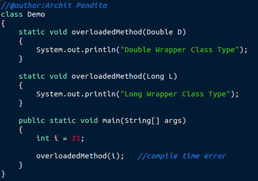 when java determine method overloading - Spark Databox