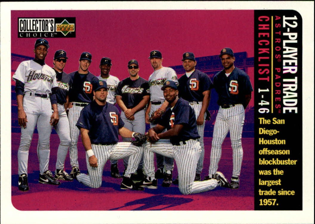 The day the Astros and Padres completed a 12-player swap in 1994: A  Baseball-Reference story, by Joel Roza Jr.