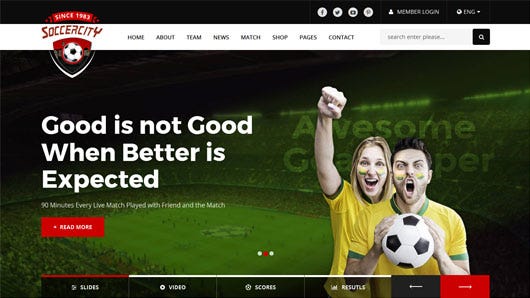 Team - Soccer, Football, Hockey, Basketball Club & eSport HTML Template by  torbara