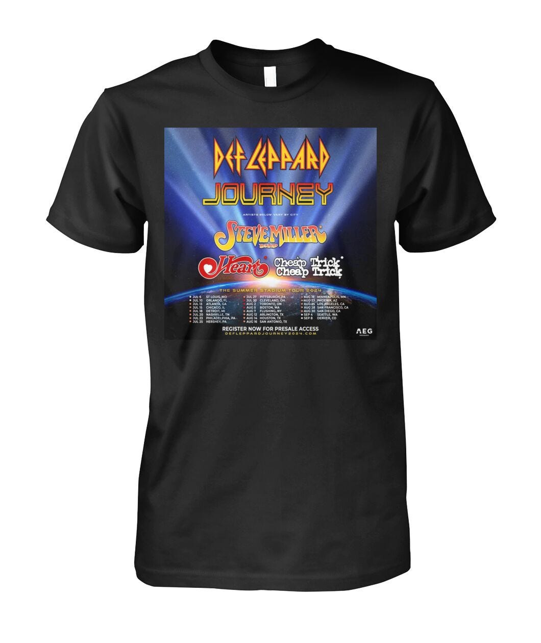 Def Leppard And Journey The Summer Stadium Tour 2024 Shirt Medium