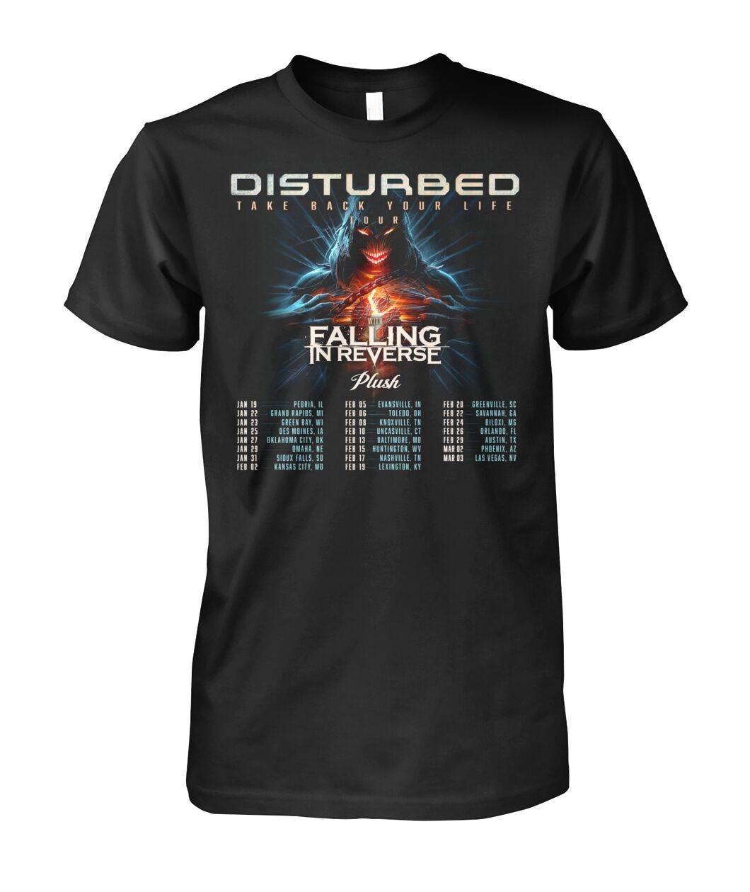 Disturbed Take Back Your Life Tour 2024 Shirt Medium