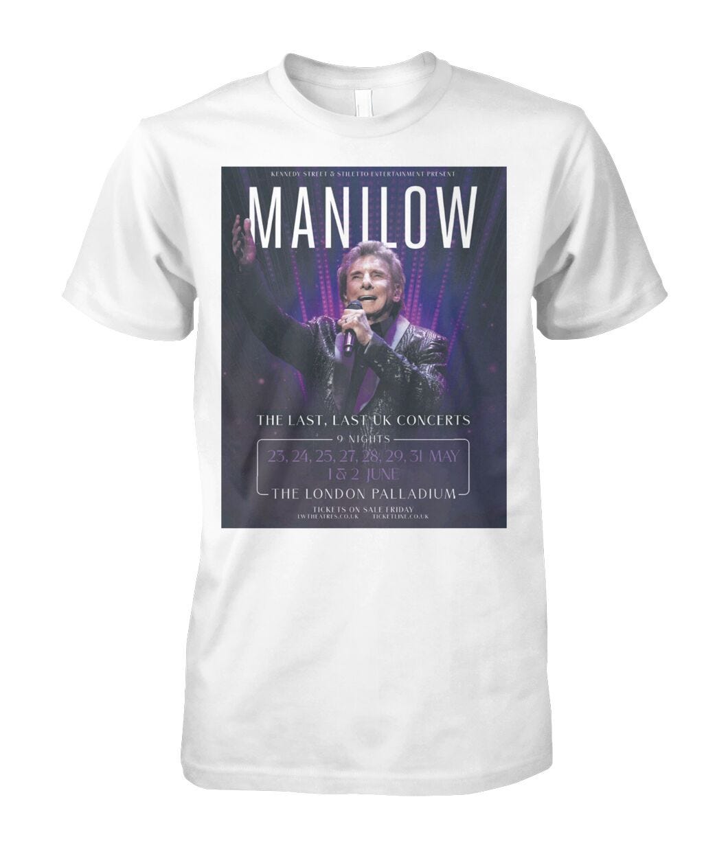Barry Manilow UK Tour 2024 Shirt Medium
