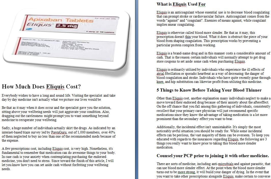 How Much Does Eliquis Cost At Walgreens How To Much Does Eliquis Cost? - Websolution Outlook Pak - Medium