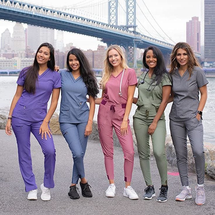 Nursing Scrubs in Various Colors. After reviewing our scrubs colour chart…, by Mark Kelvin