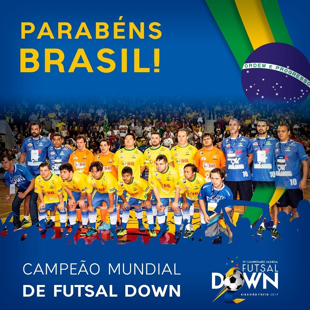 Brasil bate Argentina é campeão do mundial de futsal down pela primeira vez