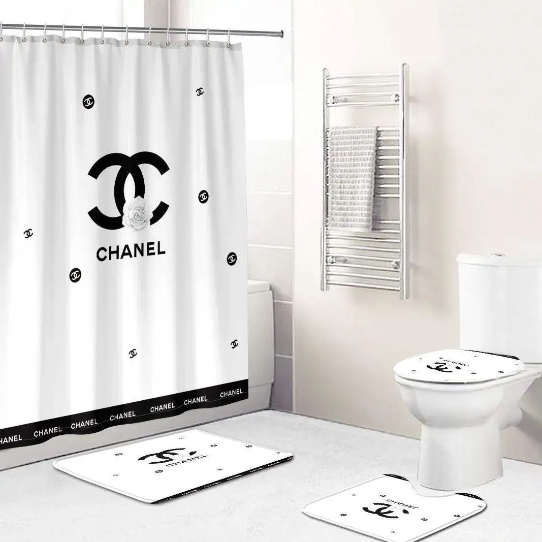 Chanel White And Black Flowers Bathroom Set Luxury Fashion Brand Home Decor  Bath Mat Hypebeast MH, by SuperHyp Store, Nov, 2023
