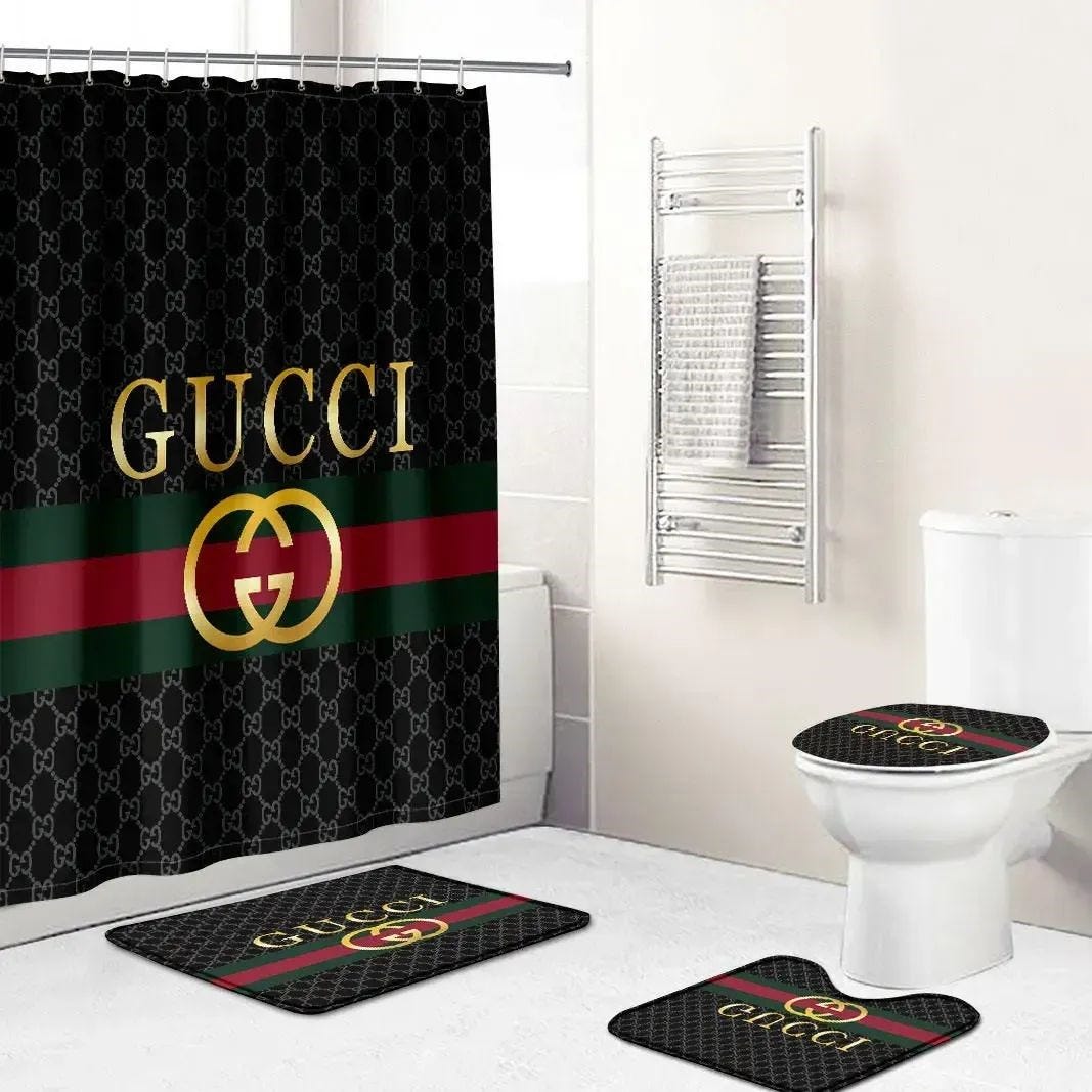 Gucci Bathroom Set Home Decor Luxury Fashion Brand Bath Mat Hypebeast HR, by SuperHyp Store