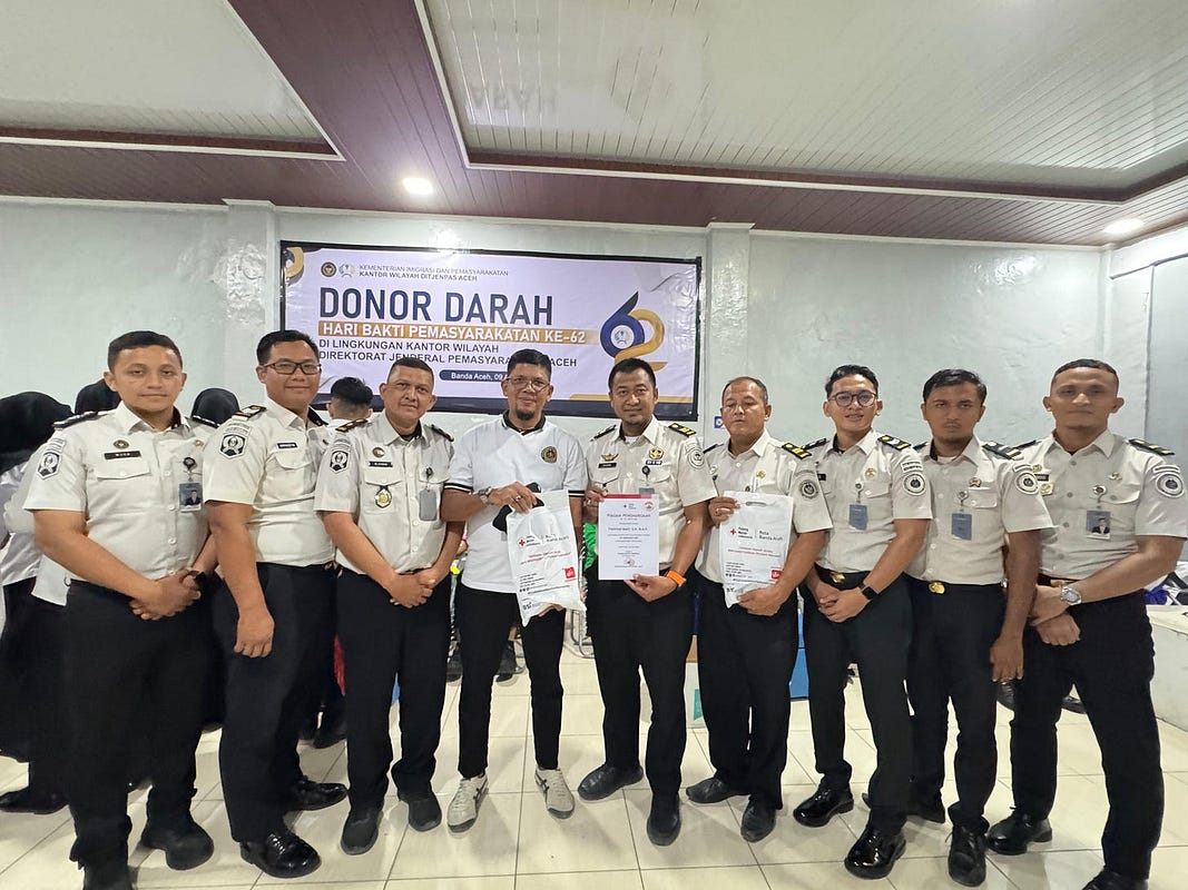 Lapas Lhoknga Berpartisipasi Donor Darah dan Pemeriksaan Kesehatan Gratis Peringatan HBP Ke-62