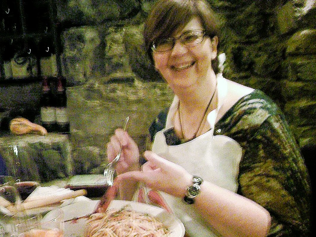 Me, in a little restaurant in Varenna, enjoying Cacio e pepe (personal photo)