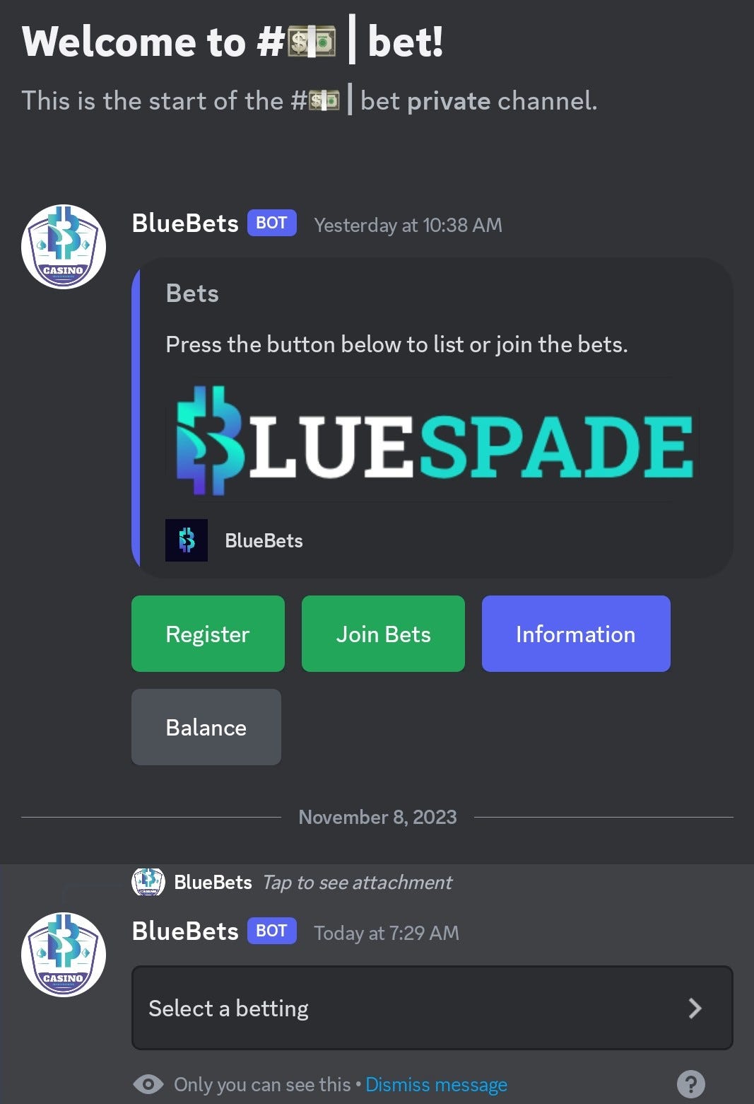 Blue Bets — Placing a Bet. Open the BlueBets Bot Channel. | by ...