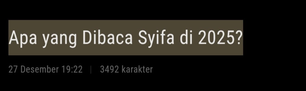 2025 Reading Recap: Syifa Edition | by narasyifa | Medium