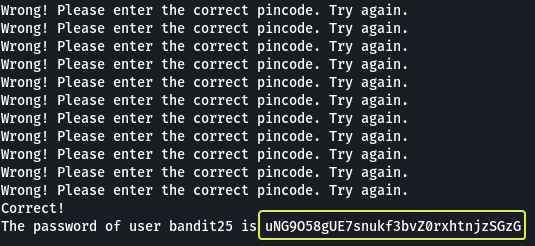 OverTheWire: Bandit Level 24 → Level 25 | by David Varghese