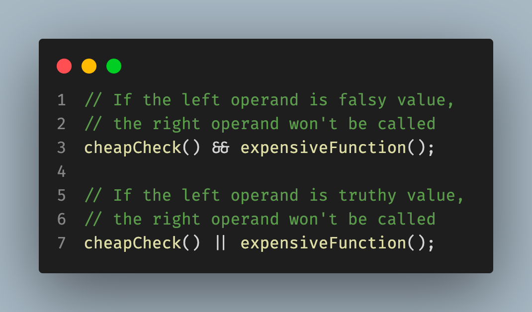 Shortcircuit evaluation in JavaScript by David Medium
