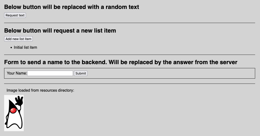 Example Java Application with Embedded Jetty and a htmx site by