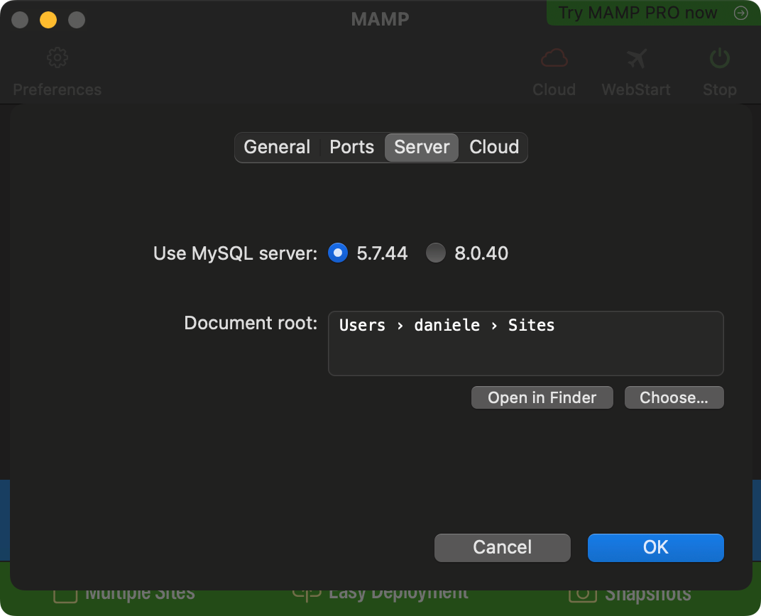 Sites as Document Root