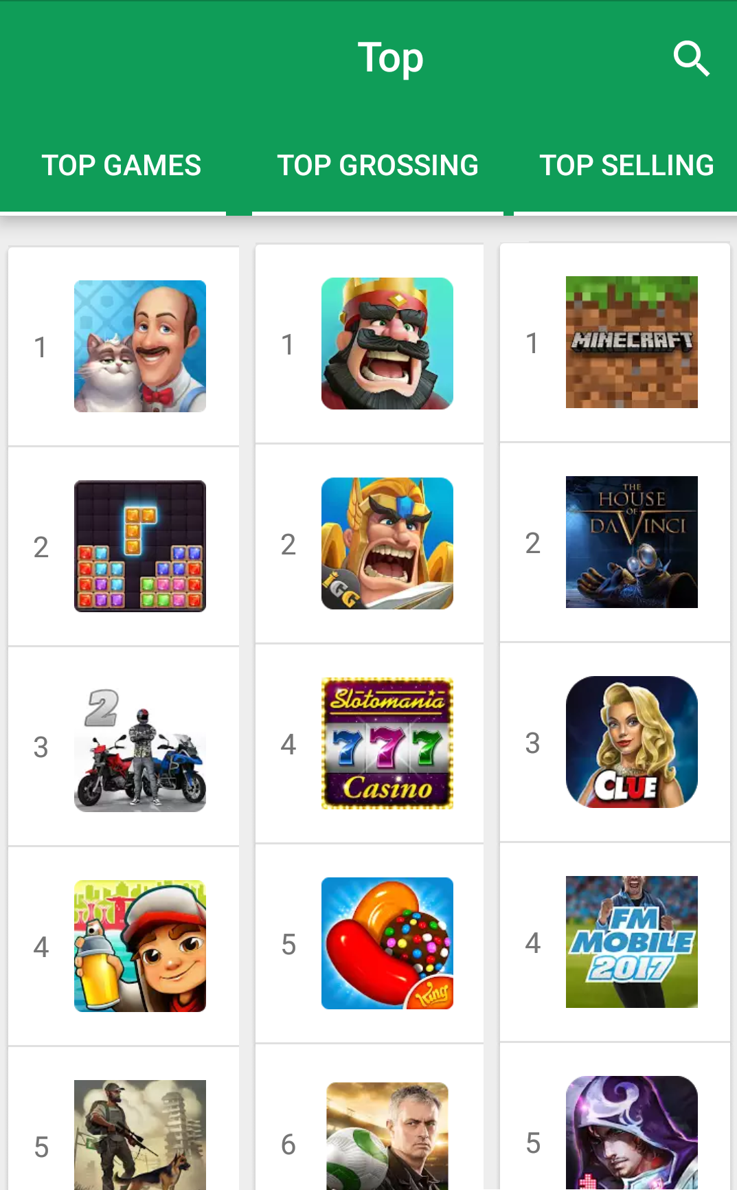 Where is the top new free games on play store? - Android