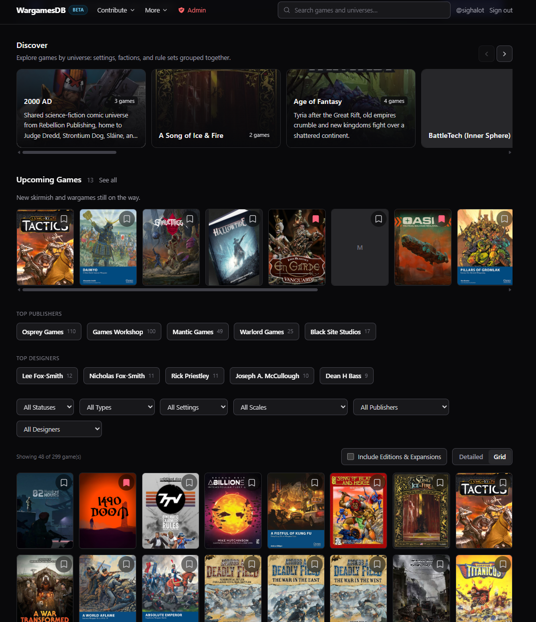 WargamesDB is in public beta. Introducing a community catalogue for tabletop wargaming