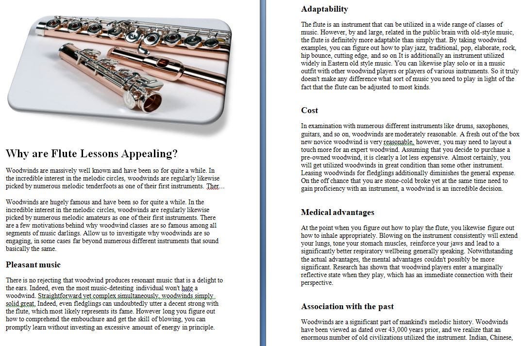 Why are Flute Lessons Appealing? solution Outlook Pak Medium