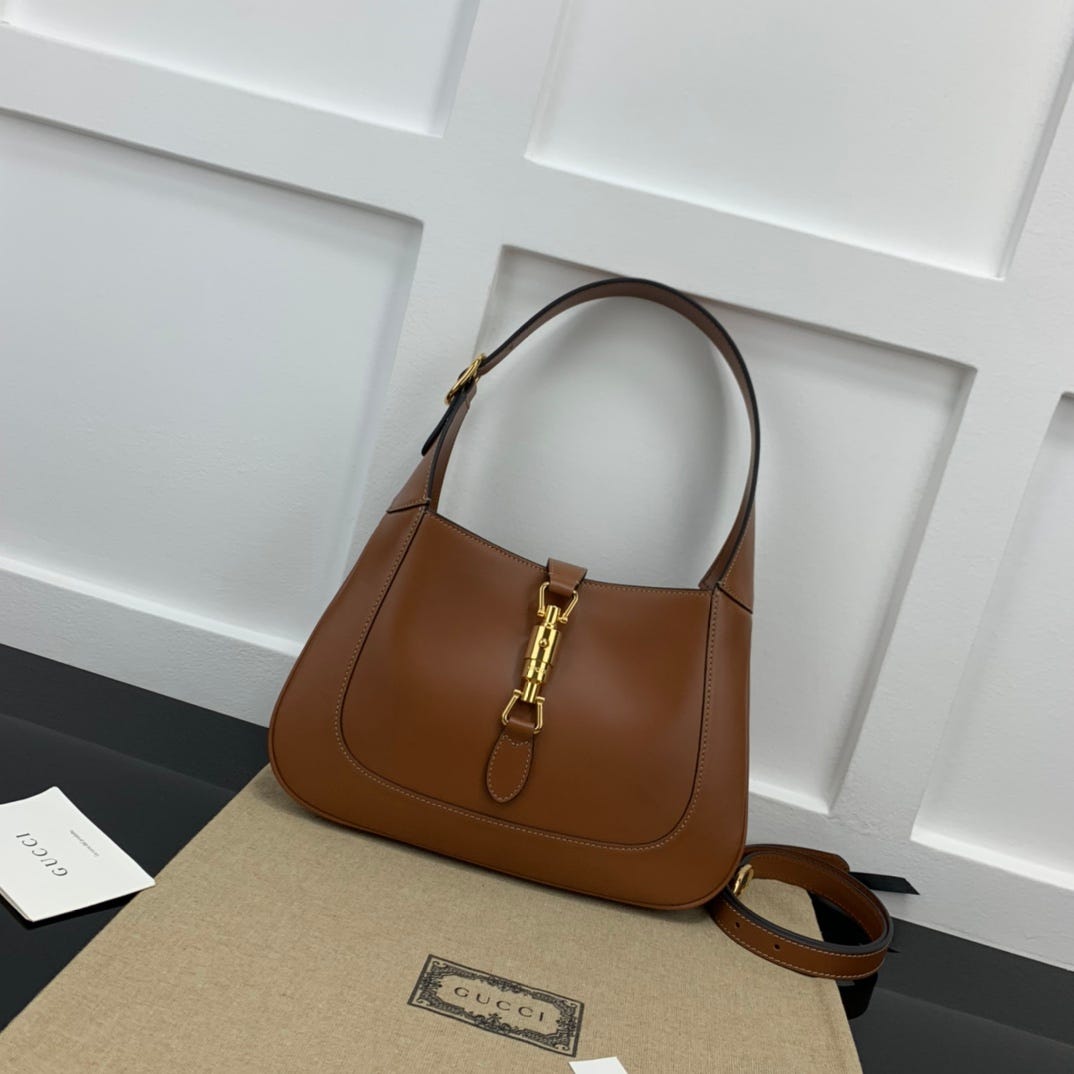 Gucci Jackie 1961 small bag Brown Leather 636709 W28xH19xD4.5cm -  Michaellee - Medium