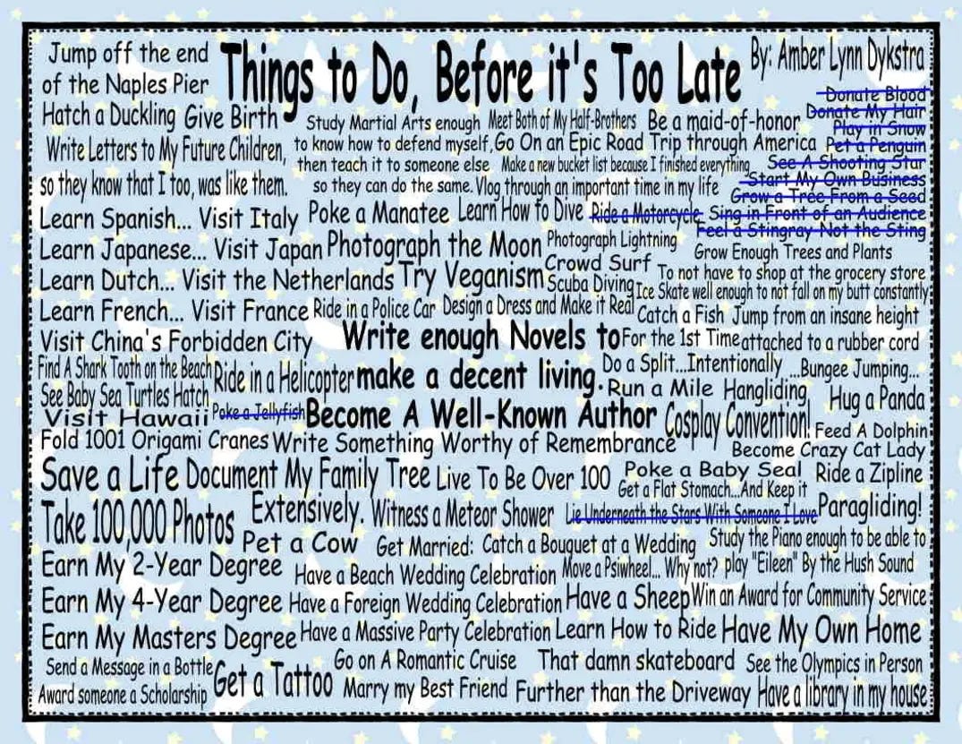 The Bucket List I Made at 15