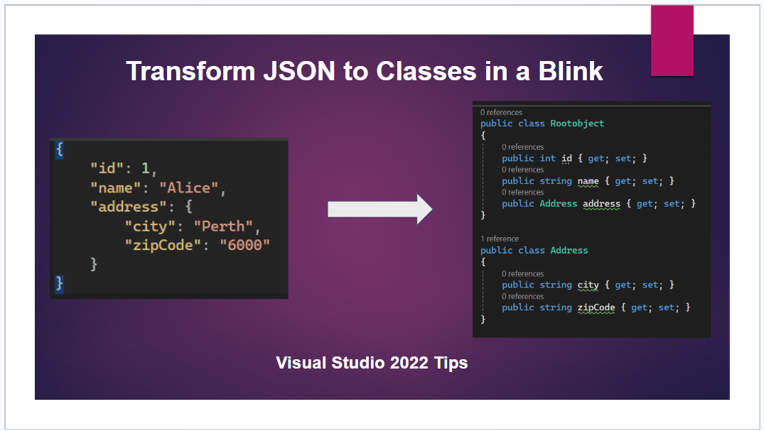 Transform JSON to Classes in a Blink with Visual Studio 2022 | by ... image.