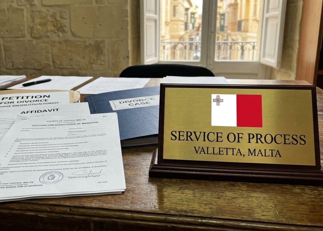 How to Serve Divorce Papers in Valletta: The Hague Service Convention Explained