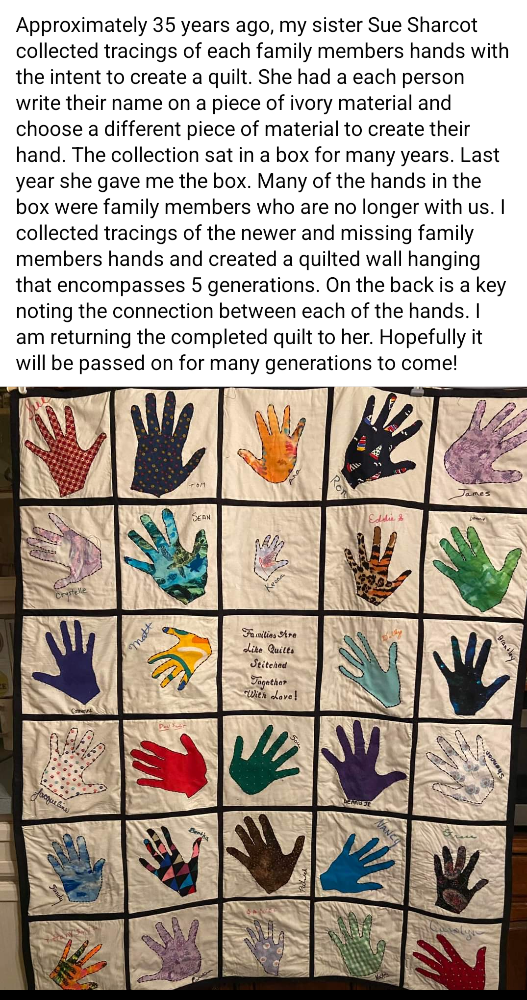 Family traced hands quilt | by Hillary Beth Trivette | Jan, 2024 | Medium