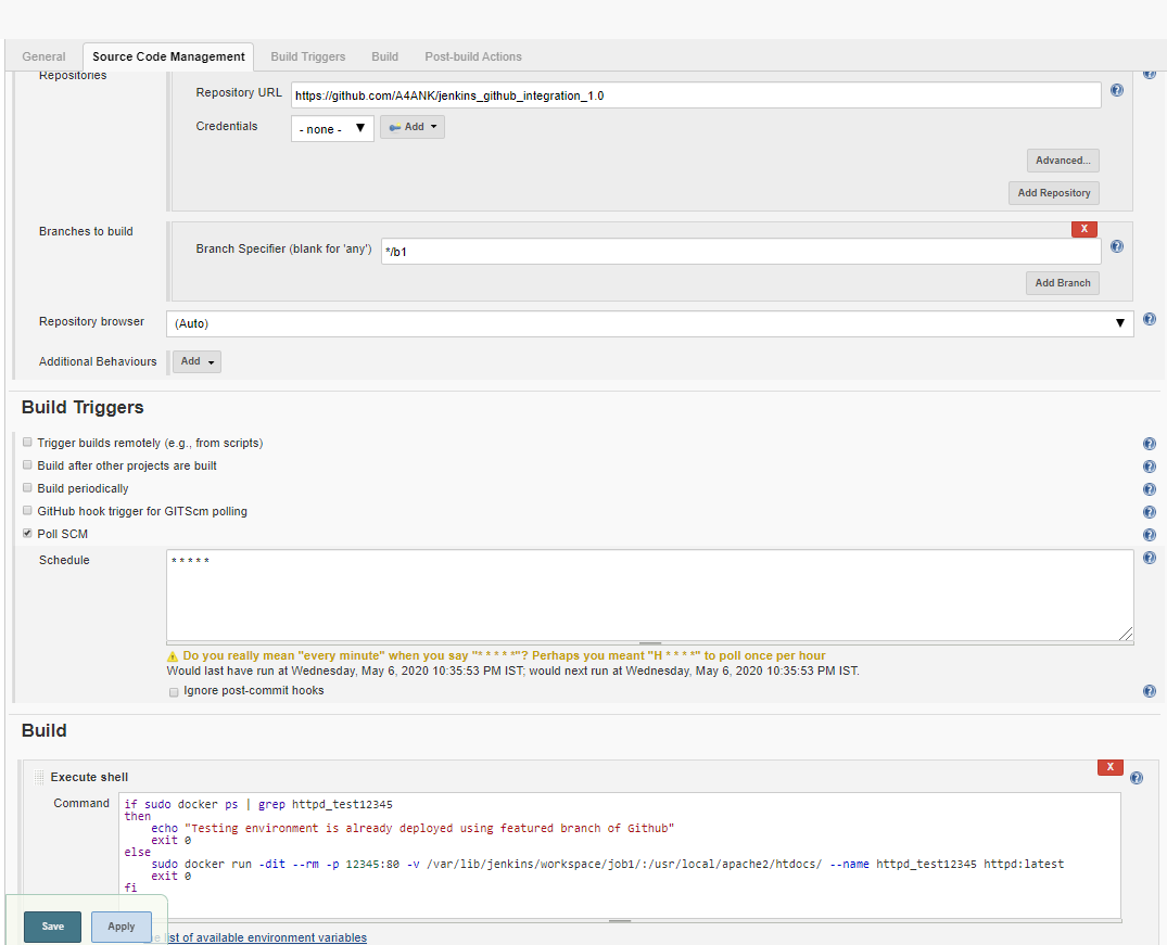 Jenkins and Github Integration using PollSCM, Job Chaining and Remote