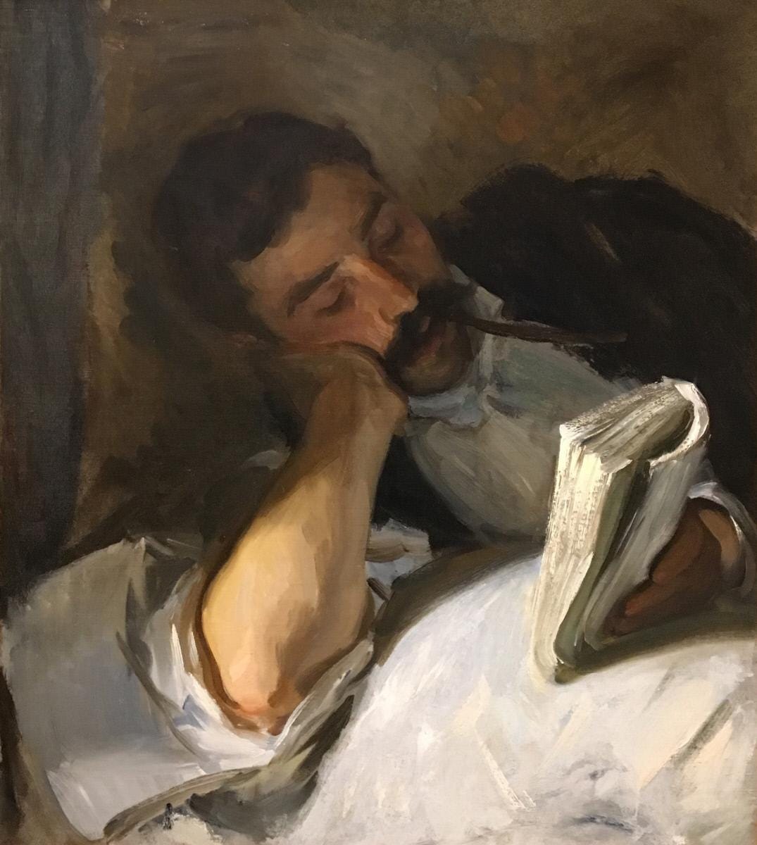 “Man Reading” by John Singer Sargent, ca. 1904 (Image: Wikimedia Commons)