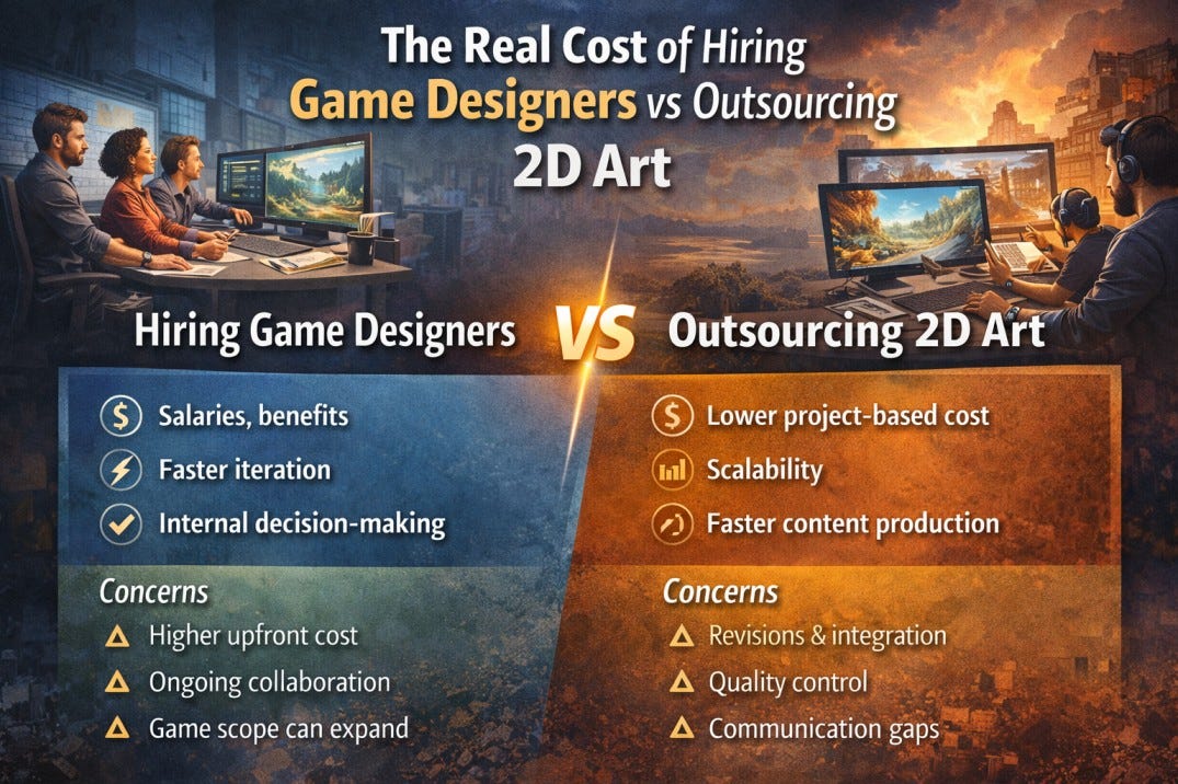 The Real Cost of Hiring Game Designers vs Outsourcing 2D Art