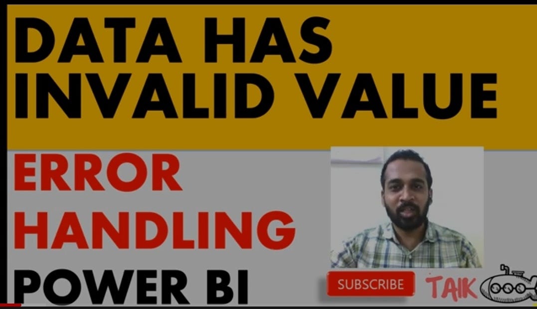 Data has invalid Value Error Handling in Power BI TAIK18 explained in ...