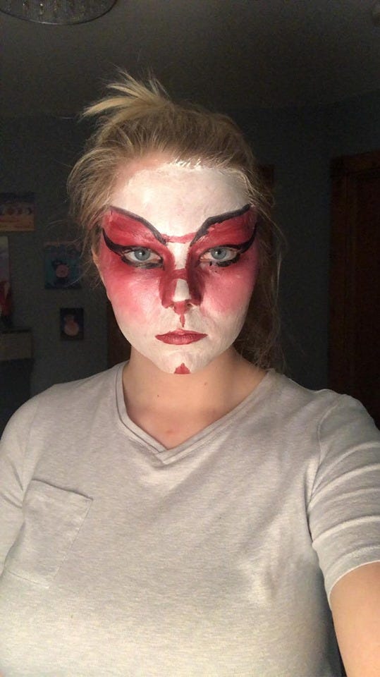 Kabuki Makeup — Warrior Geisha. For my Kabuki makeup my main… | by Erin  Hatfield | SFX by Erin Hatfield | Medium