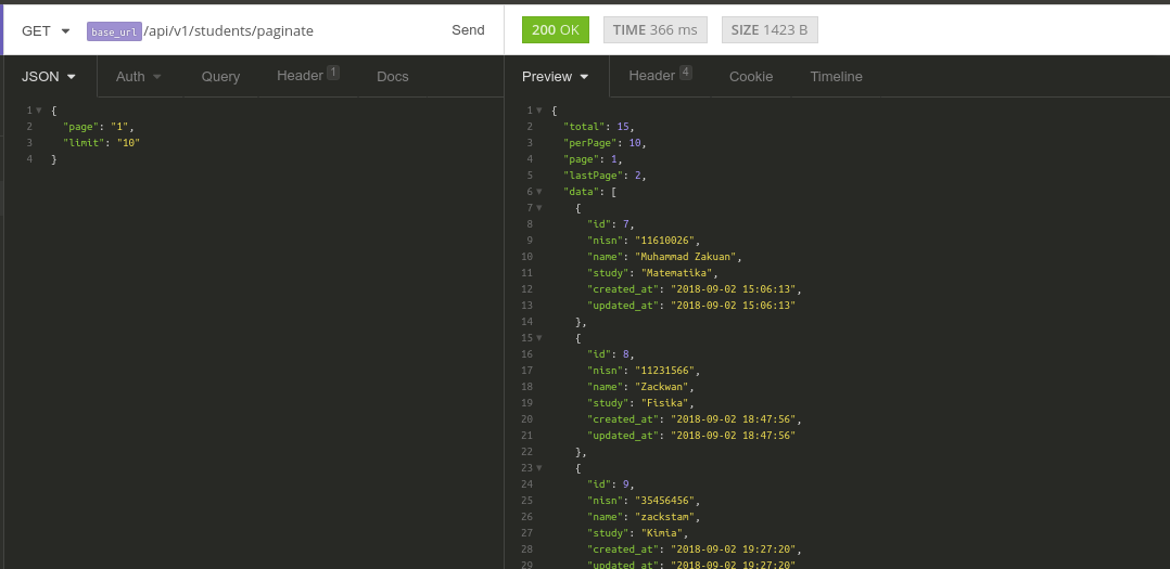 Membuat pagination dengan adonis js | by Muhammad Zakuan | Medium
