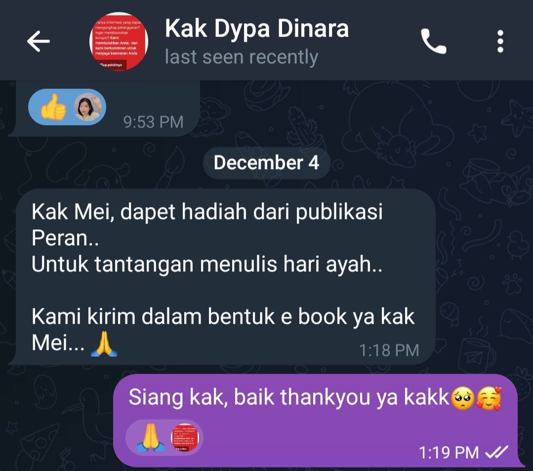 Chat tak terduga dari Kak Dypa — sumber pribadi