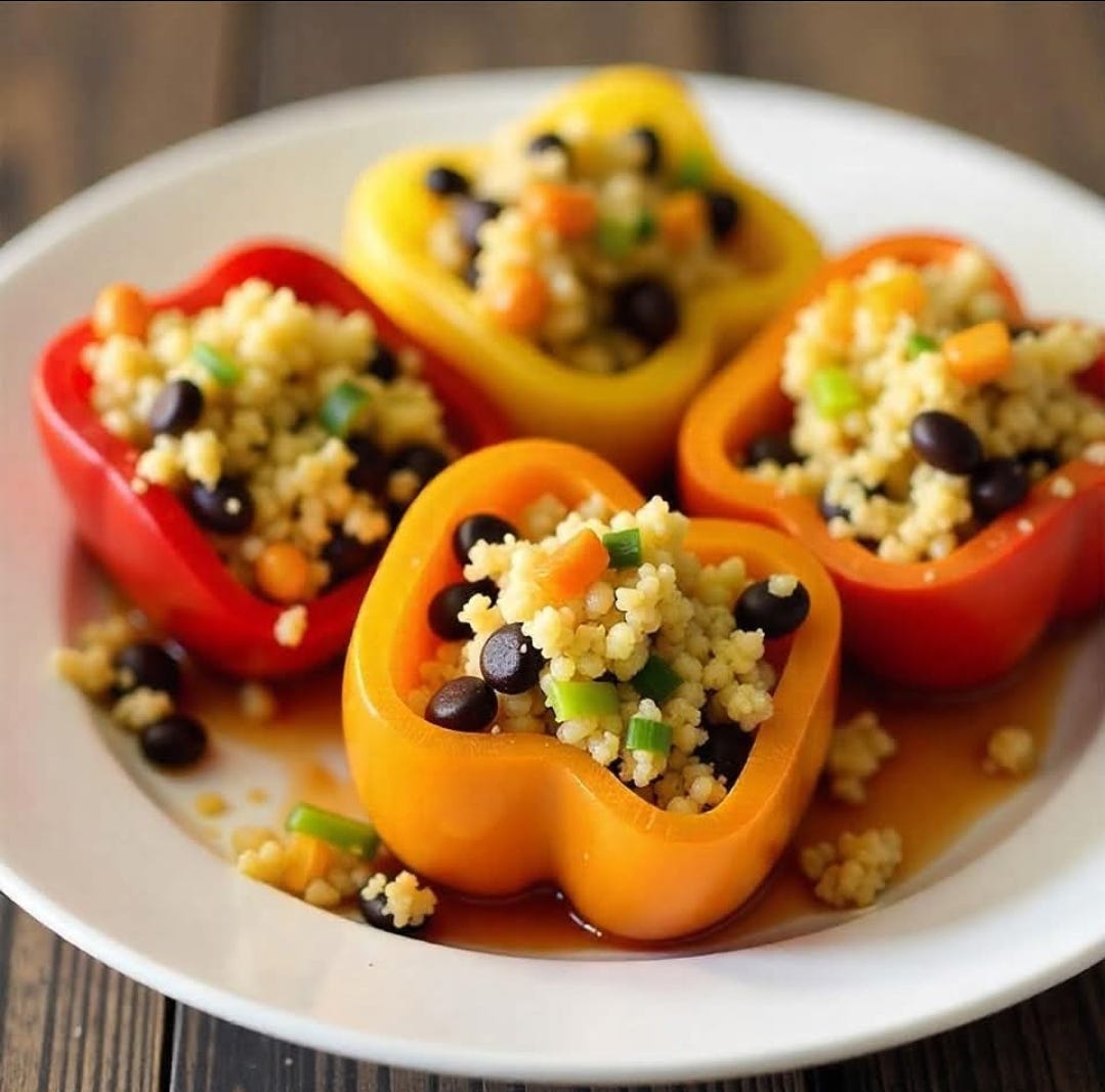 Vegan Stuffed Bell Peppers ๐ถ๏ธ๐ฅ๐ฑ Looking for a delicious and healthy ...