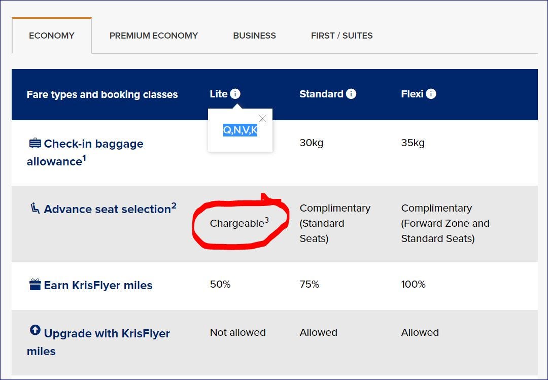 Singapore Airlines joins the seat fee club | by Seth MIller | Medium