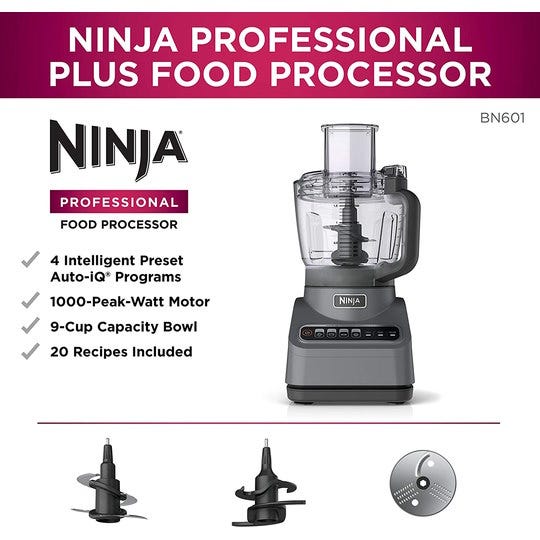 Review Ninja BN601 Professional Plus Food Processor 1000-Peak-Watts with  Auto-iQ Preset Programs 