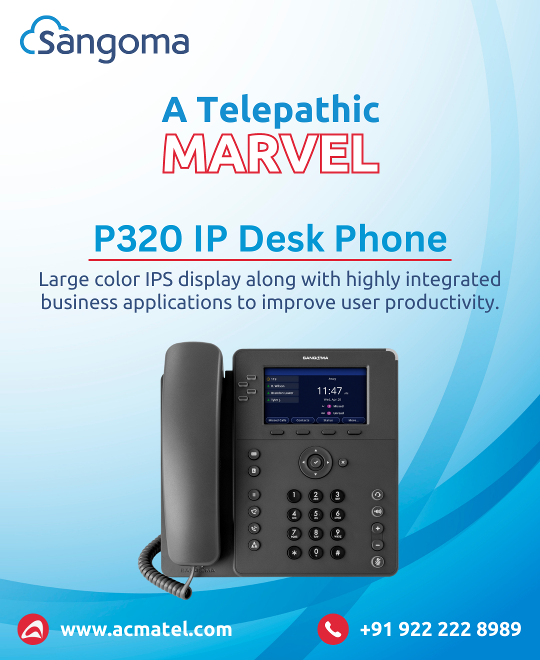 Sangoma P320 IP Desk Phone by AcmaTel Communications Pvt Ltd. Jun