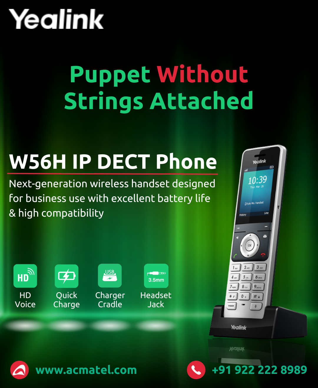 Yealink W56H IP DECT Phone by AcmaTel Communications Pvt Ltd. Medium