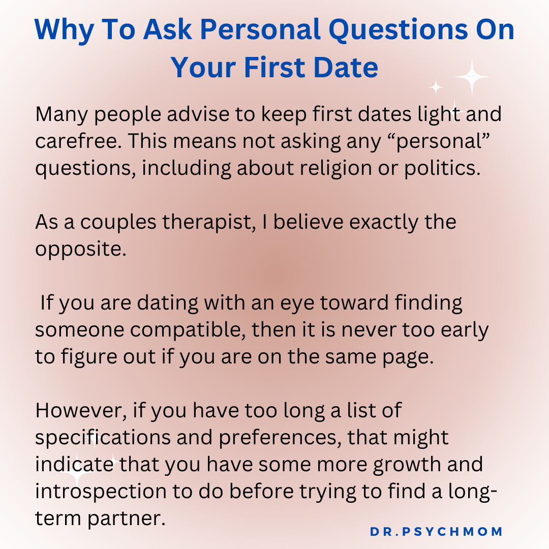 Why To Ask Personal Questions On Your First Date | by Dr. Samantha ...