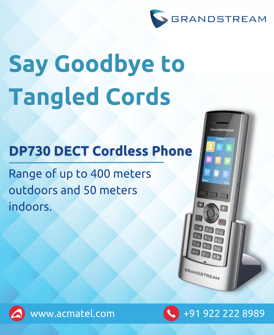 Grandstream DP730 DECT Cordless Phone | by AcmaTel Communications Pvt Ltd.  | May, 2023 | Medium