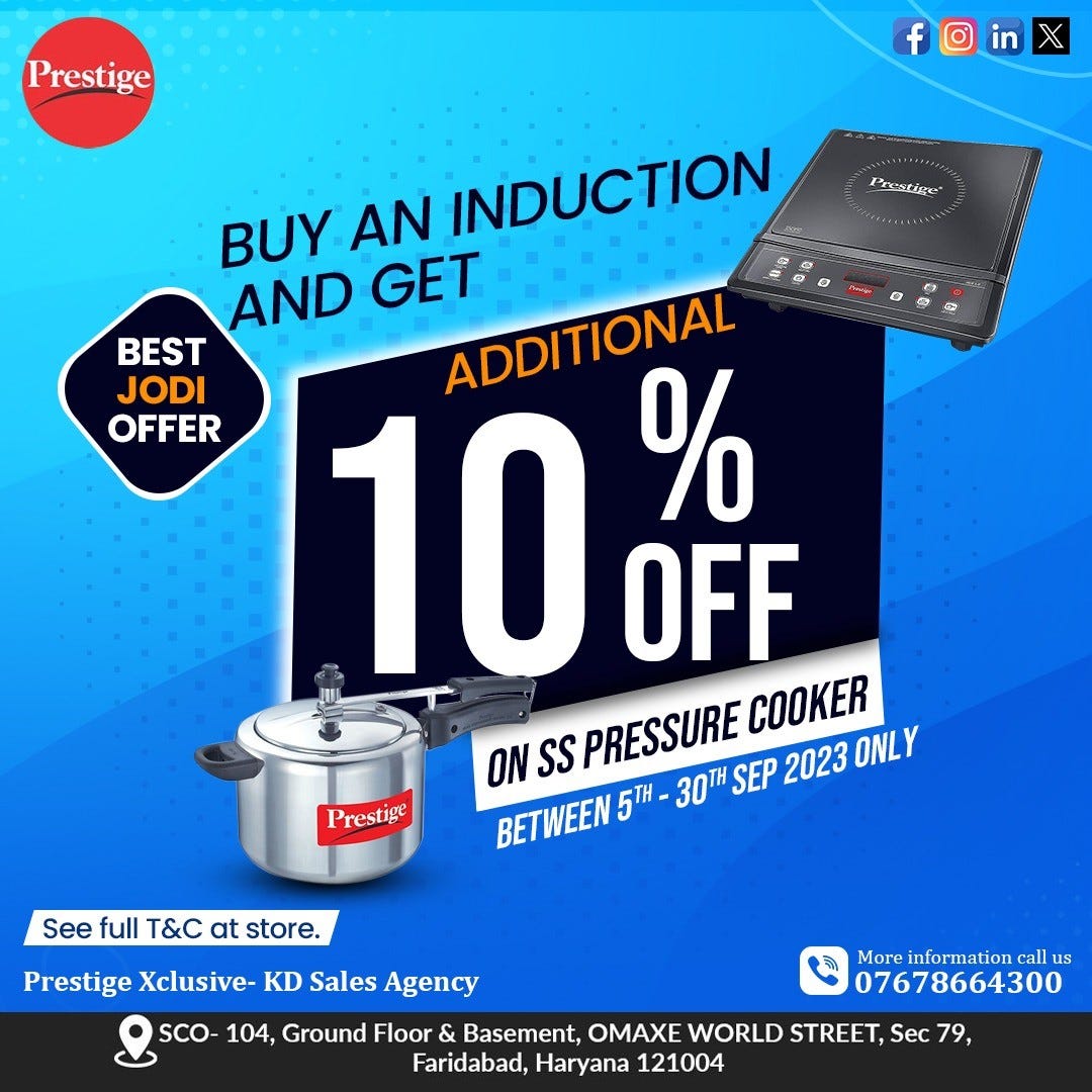 Prestige cooker shop near Faridabad Prestige Xclusive KD Sales Agency