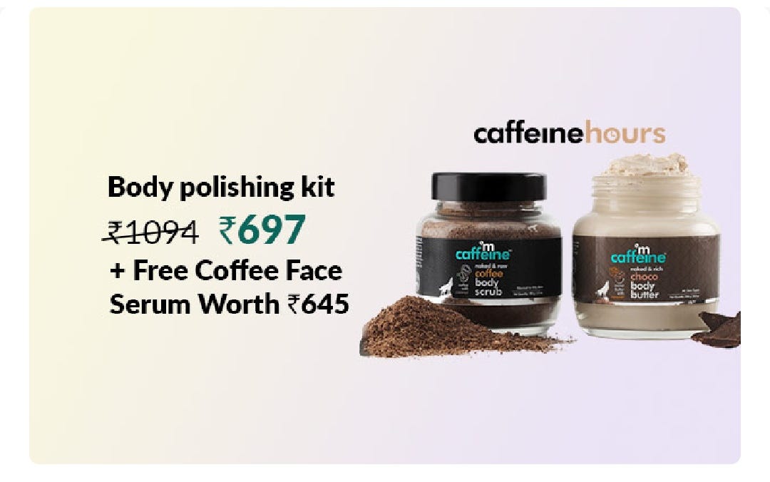 mCaffeine Body Polishing Kit Buy Now 697₹ Only. Faydabazar Medium