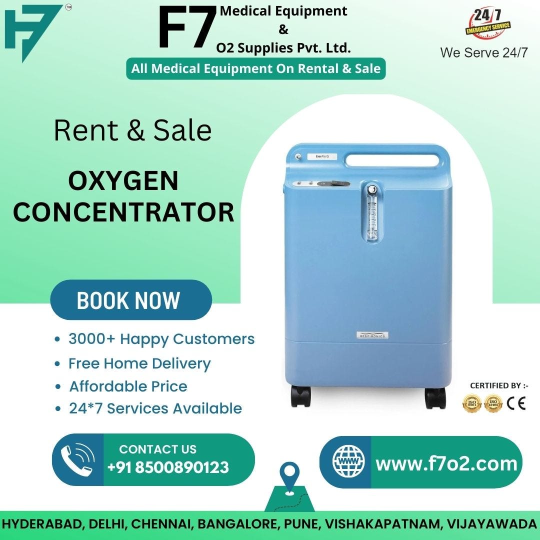 Oxygen Concentrator For Rent In Bangalore F7 O2 Supplies Pvt. Ltd