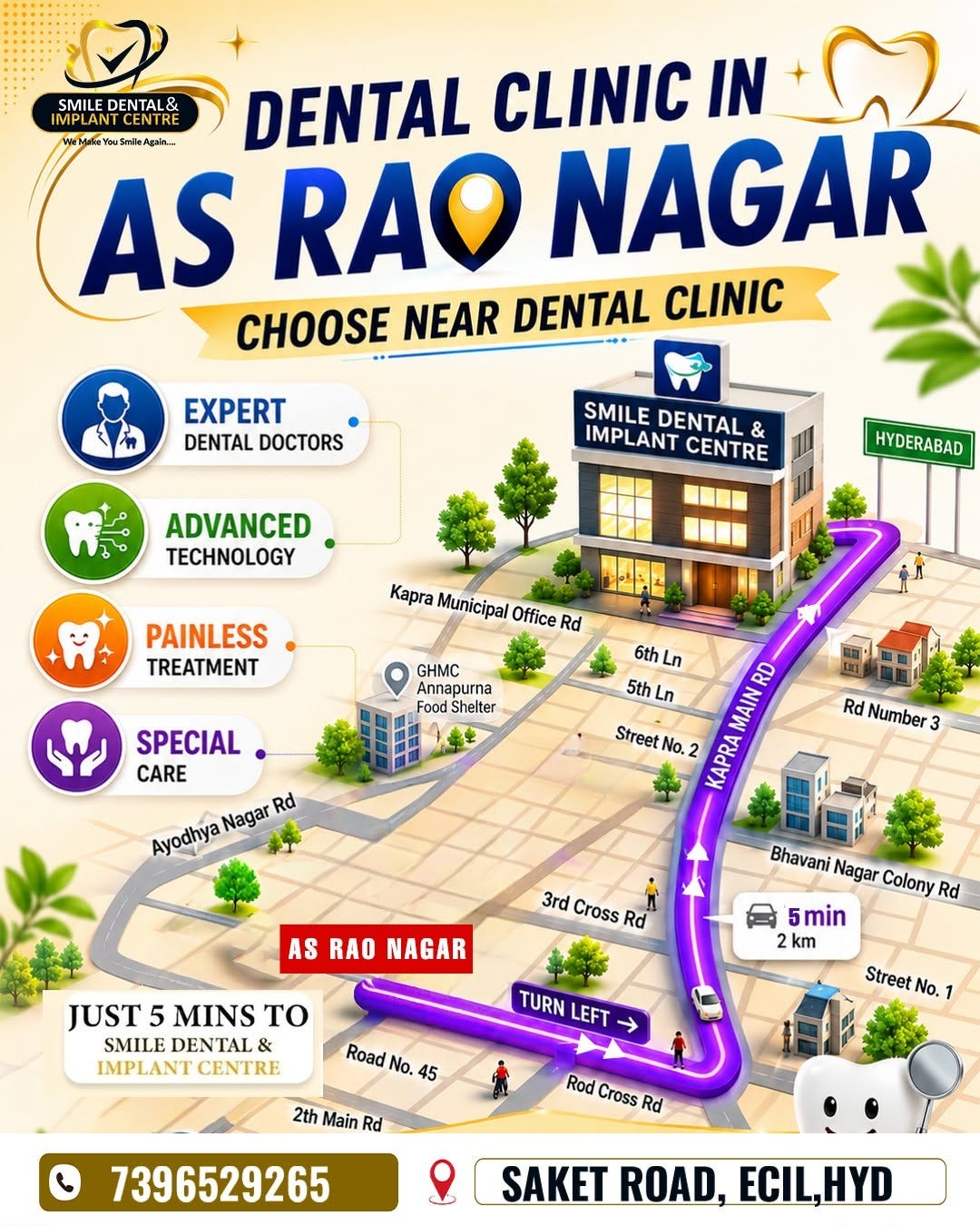 Looking for a Dental Clinic in AS Rao Nagar? Visit Smile Dental & Implant Centre