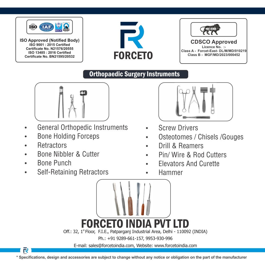 Orthopaedic Surgery Instruments Forceto India Medium